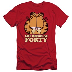 Garfield - Mens Life Begins At Forty Slim Fit T-Shirt