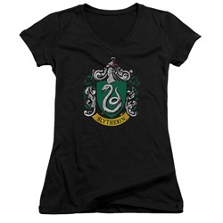 Harry Potter - Juniors Slytherin Crest V-Neck T-Shirt