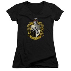 Harry Potter - Juniors Hufflepuff Crest V-Neck T-Shirt