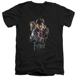 Harry Potter - Mens Deathly Hollows Cast V-Neck T-Shirt