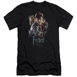 Harry Potter - Mens Deathly Hollows Cast Premium Slim Fit T-Shirt
