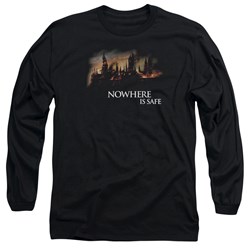 Harry Potter - Mens Burning Hogwarts Long Sleeve T-Shirt