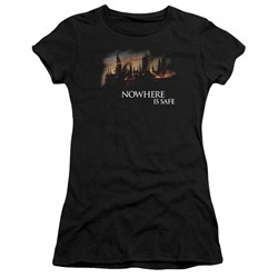 Harry Potter - Juniors Burning Hogwarts T-Shirt