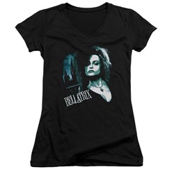 Harry Potter - Juniors Bellatrix Closeup V-Neck T-Shirt