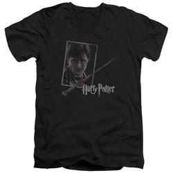 Harry Potter - Mens Harrys Wand Portrait V-Neck T-Shirt