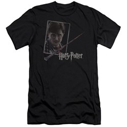 Harry Potter - Mens Harrys Wand Portrait Premium Slim Fit T-Shirt
