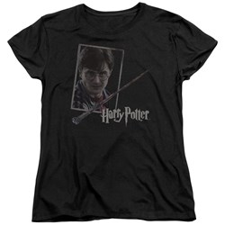 Harry Potter - Womens Harrys Wand Portrait T-Shirt