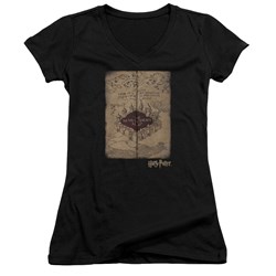 Harry Potter - Juniors Marauders Map V-Neck T-Shirt