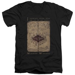 Harry Potter - Mens Marauders Map Words V-Neck T-Shirt