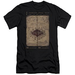 Harry Potter - Mens Marauders Map Words Premium Slim Fit T-Shirt