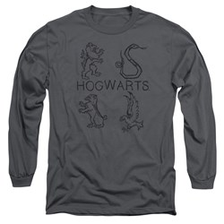 Harry Potter - Mens Literary Crests Long Sleeve T-Shirt