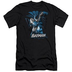 Jla - Mens Batman Blue & Gray Premium Slim Fit T-Shirt