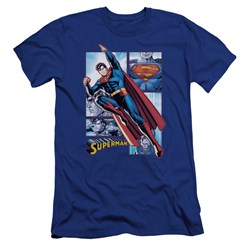 Jla - Mens Superman Panels Premium Slim Fit T-Shirt