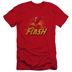 Jla - Mens Flash Rough Distress Premium Slim Fit T-Shirt