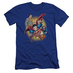 Jla - Mens Superman Collage Premium Slim Fit T-Shirt