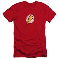 Jla - Mens Destroyed Flash Logo Premium Slim Fit T-Shirt