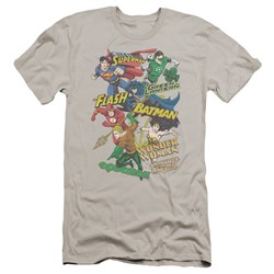 Jla - Mens Justice Collage Premium Slim Fit T-Shirt