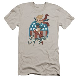 Jla - Mens Supergirl Bombshell Premium Slim Fit T-Shirt