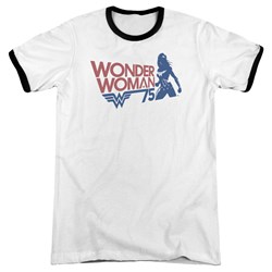 Wonder Woman - Mens Ww75 Silhouette Ringer T-Shirt