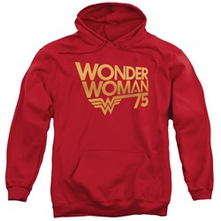 Wonder Woman - Mens Wonder Woman 75Th Anniversary Gold Logo Pullover Hoodie