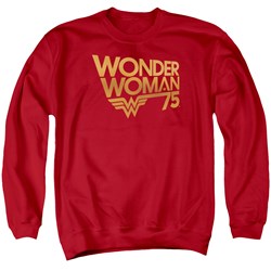 Wonder Woman - Mens Wonder Woman 75Th Anniversary Gold Logo Sweater