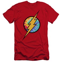 Dc Flash - Mens Tie Dye Flash Logo Premium Slim Fit T-Shirt