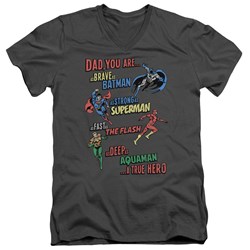 Jla - Mens Dad Hero V-Neck T-Shirt