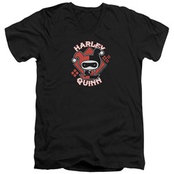 Jla - Mens Harley Chibi V-Neck T-Shirt