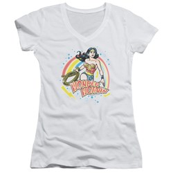 Wonder Woman - Juniors Wonder Airbrush V-Neck T-Shirt
