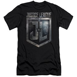 Justice League Movie - Mens Shield Logo Premium Slim Fit T-Shirt