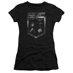 Justice League Movie - Juniors Shield Of Emblems T-Shirt