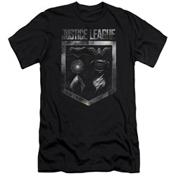 Justice League Movie - Mens Shield Of Emblems Premium Slim Fit T-Shirt