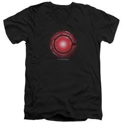 Justice League Movie - Mens Cyborg Logo V-Neck T-Shirt