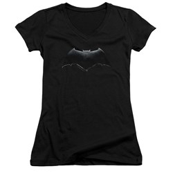 Justice League Movie - Juniors Batman Logo V-Neck T-Shirt