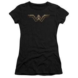 Justice League Movie - Juniors Wonder Woman Logo T-Shirt