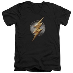 Justice League Movie - Mens Flash Logo V-Neck T-Shirt