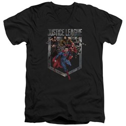 Justice League Movie - Mens Charge V-Neck T-Shirt