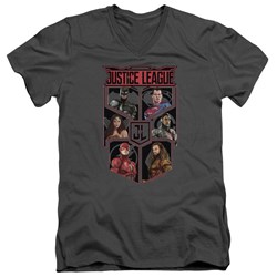 Justice League Movie - Mens League Of Six V-Neck T-Shirt