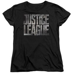 Justice League Movie - Womens Metal Logo T-Shirt