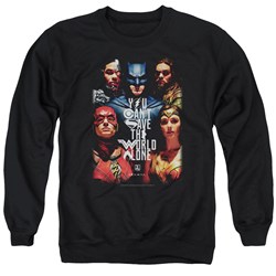 Justice League Movie - Mens Save The World Poster Sweater