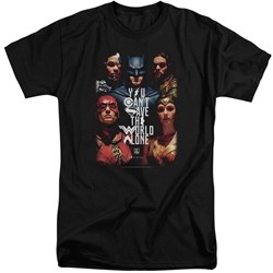 Justice League Movie - Mens Save The World Poster Tall T-Shirt