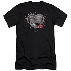 I Love Lucy - Mens Hearts And Dots Premium Slim Fit T-Shirt