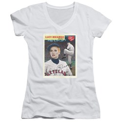 I Love Lucy - Juniors Trading Card V-Neck T-Shirt