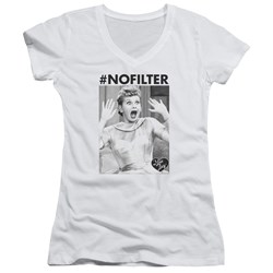 I Love Lucy - Juniors No Filter V-Neck T-Shirt