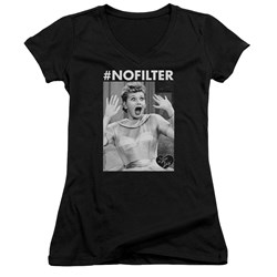 I Love Lucy - Juniors No Filter V-Neck T-Shirt