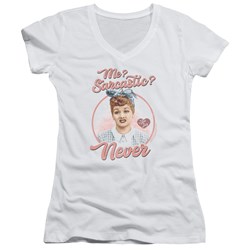 I Love Lucy - Juniors Sarcastic V-Neck T-Shirt