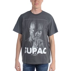 Tupac - Mens Praying Charcoal T-Shirt
