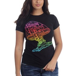 The Allman Brothers Band Rainbow Mushroom Logo Junior's T-Shirt