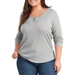 Dickies - Womens Plus Long Sleeve Henley Shirt