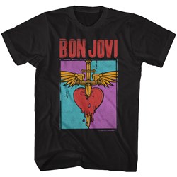 Bon Jovi - Mens Heart And Dagger T-Shirt